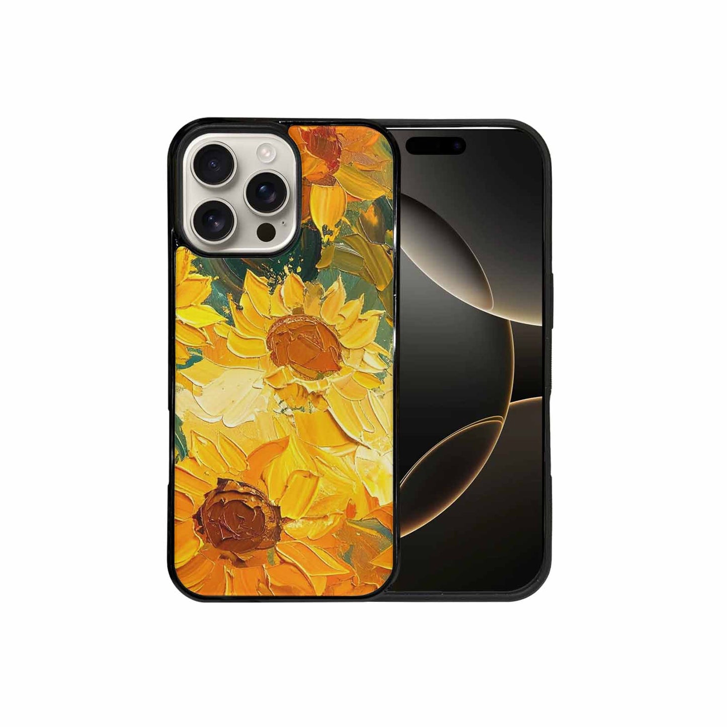 iPhone 16 Pro Max Case — Impressionist Sunflower Brushstroke Pattern Hundreds Of, Personalized Phone Case