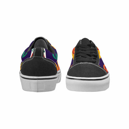 WOMEN'S Sunflowers And Skulls Canvas Lace-Up Vibrant Chaos Sneakers