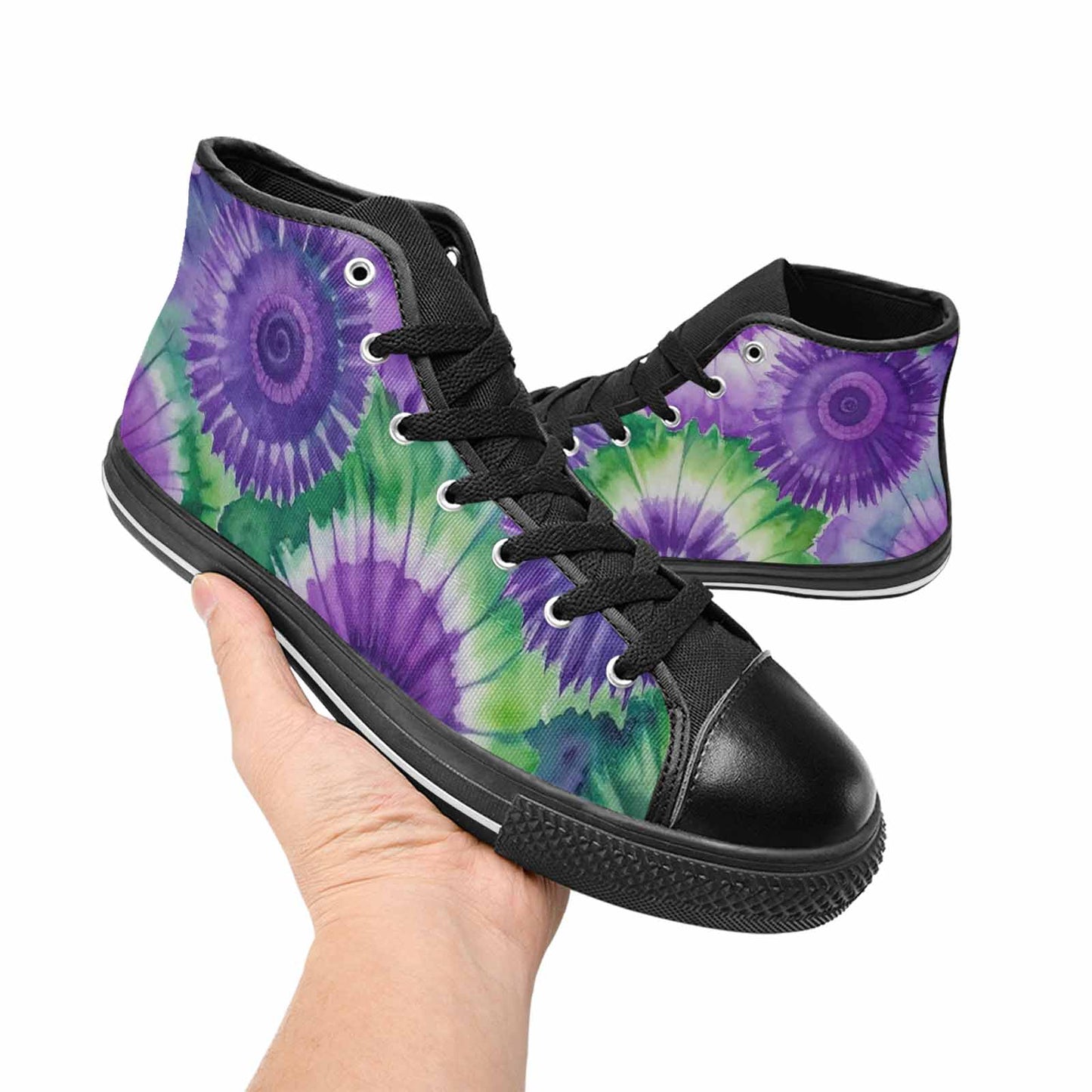 MEN'S Tie Dye - High Top Canvas Neon Fantasy Sneakers