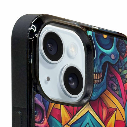 iPhone 15 Plus Case — Sacred Geometry Lots Of Skulls Seamless, Custom Phone Case
