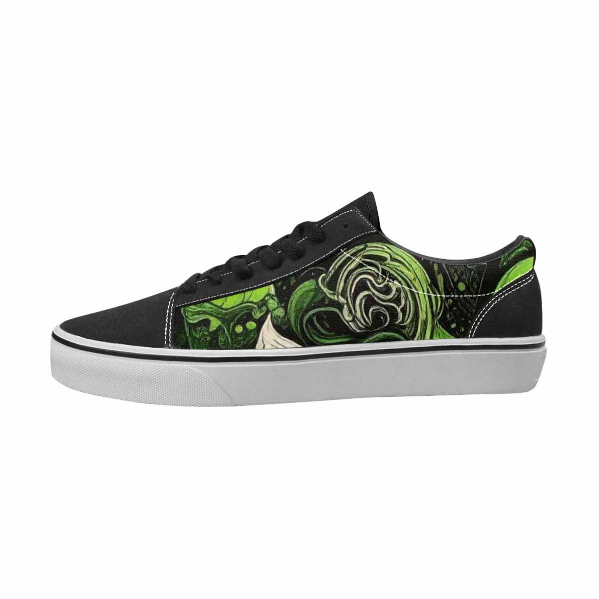 MEN'S Ice Cream Black & Green Ink Canvas Statement Wallpaper Art Custom Kicks