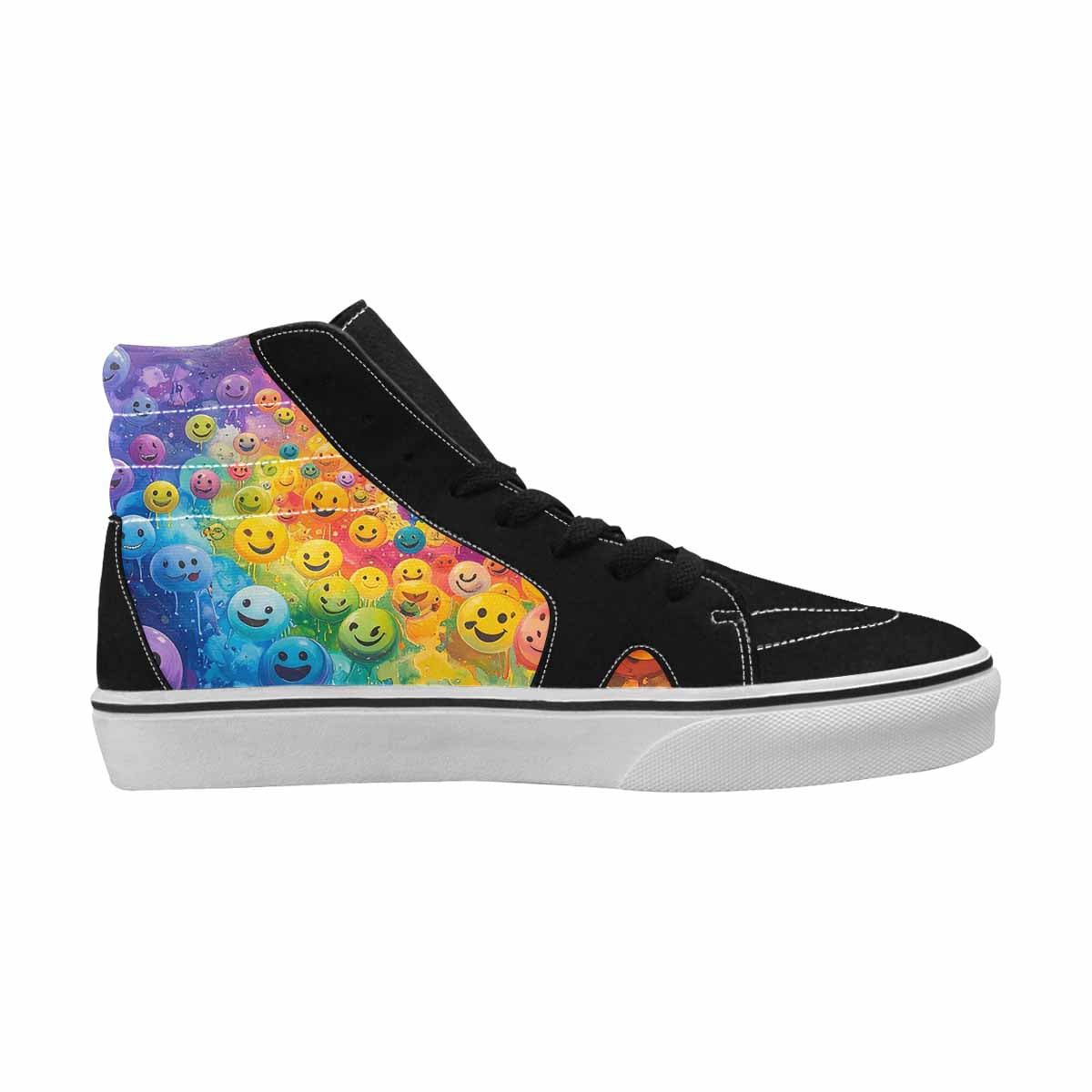 MEN'S Smiley Facessmiley Faces  High Top Canvas Grunge Shoes