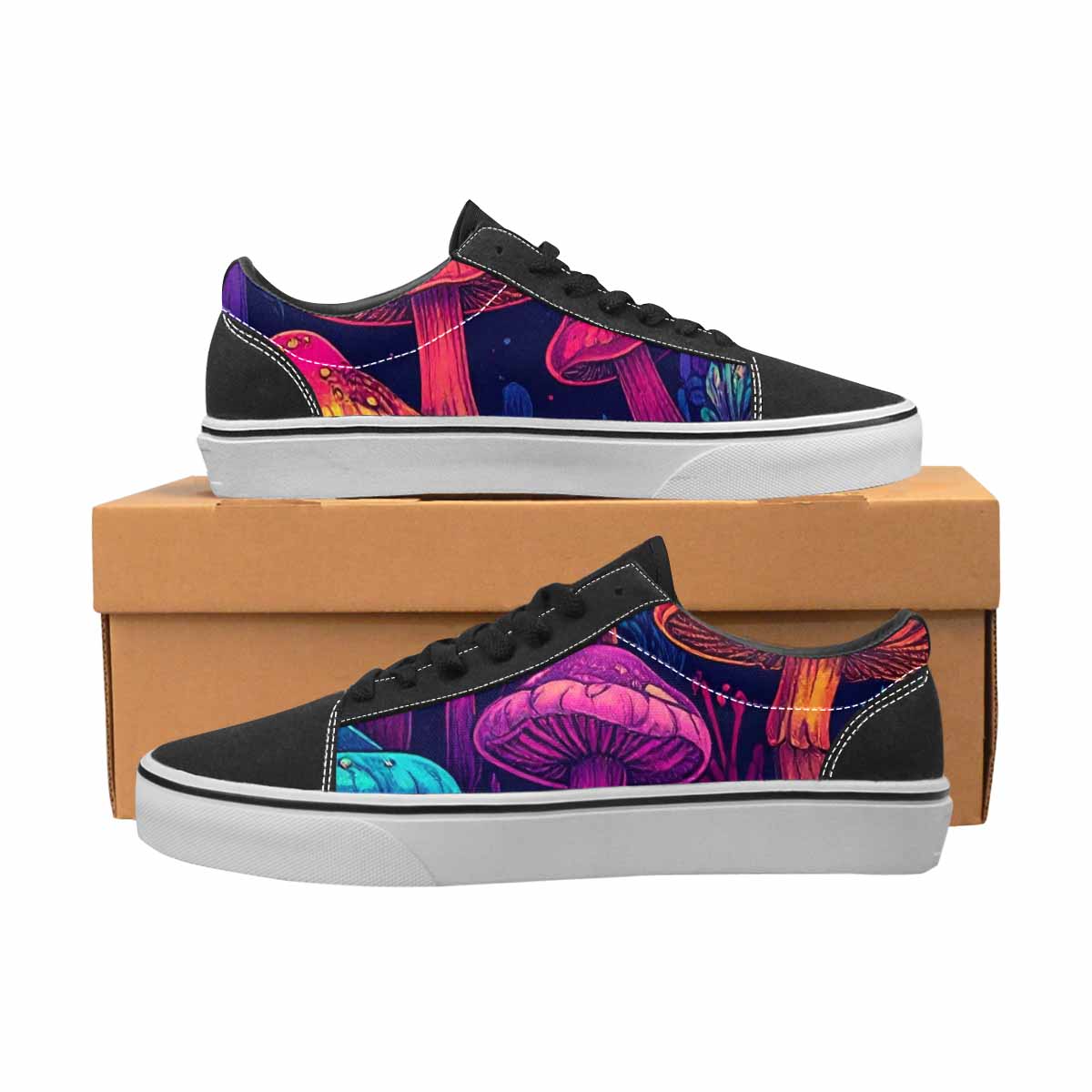WOMEN'S Psychedelic Mushroom Canvas Lace-Up Dark Academia Custom Shoes