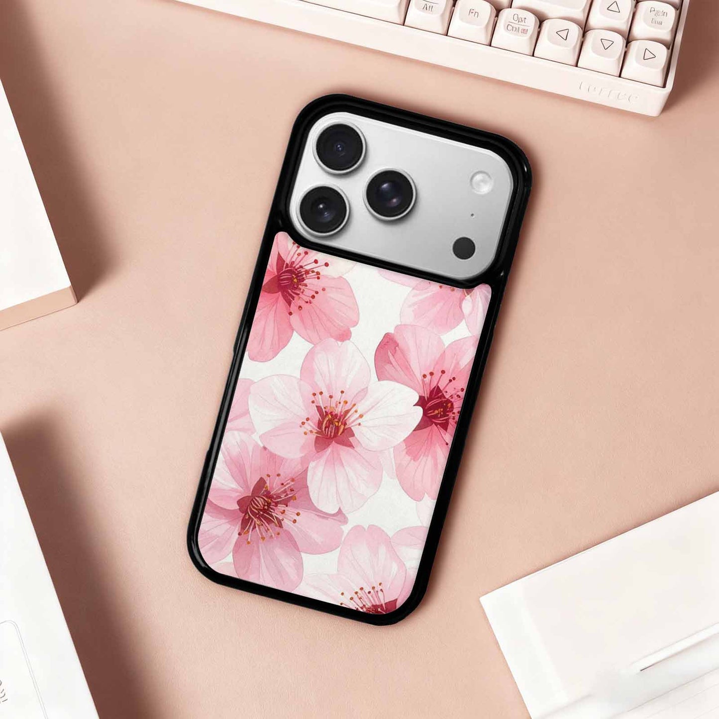 iPhone 17 Pro Case — Japanese Cherry Blossom Pattern Sakura Floral, Custom Phone Case