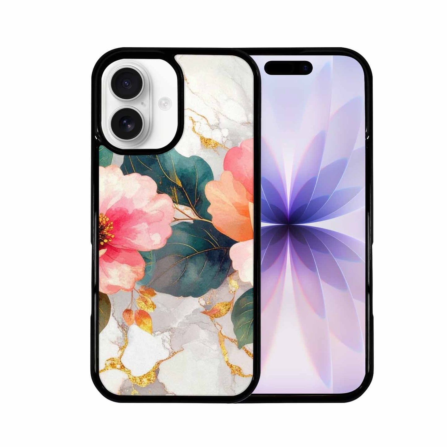 iPhone 17 Case — Marble Floral Art Seamless Floral, Custom Print Case Cover