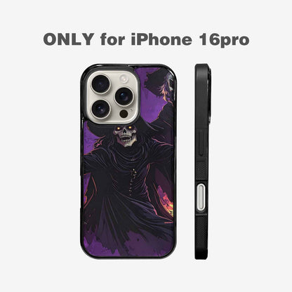 iPhone 16 Pro Case — Scary Horror Halloween Art Print Edge, Unique Phone Case Design