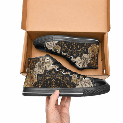 MEN'S Mandala High Top Canvas Neon Fantasy Sneakers