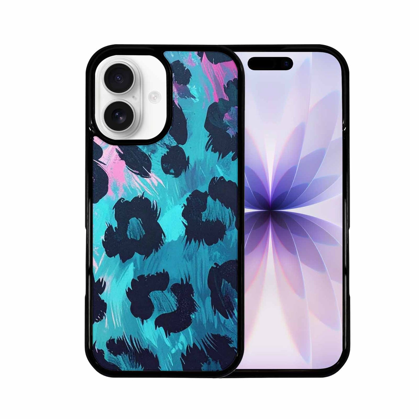 iPhone 17 Case — Leopard Neon Pink Teal Airbrush Animal, Customized Protective Case
