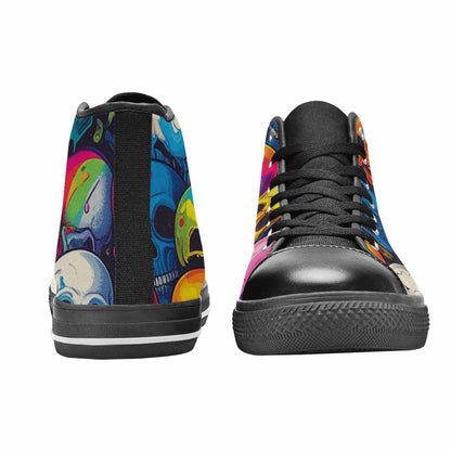 MEN'S Skeleton People Face High Top Canvas Y2K Shoes