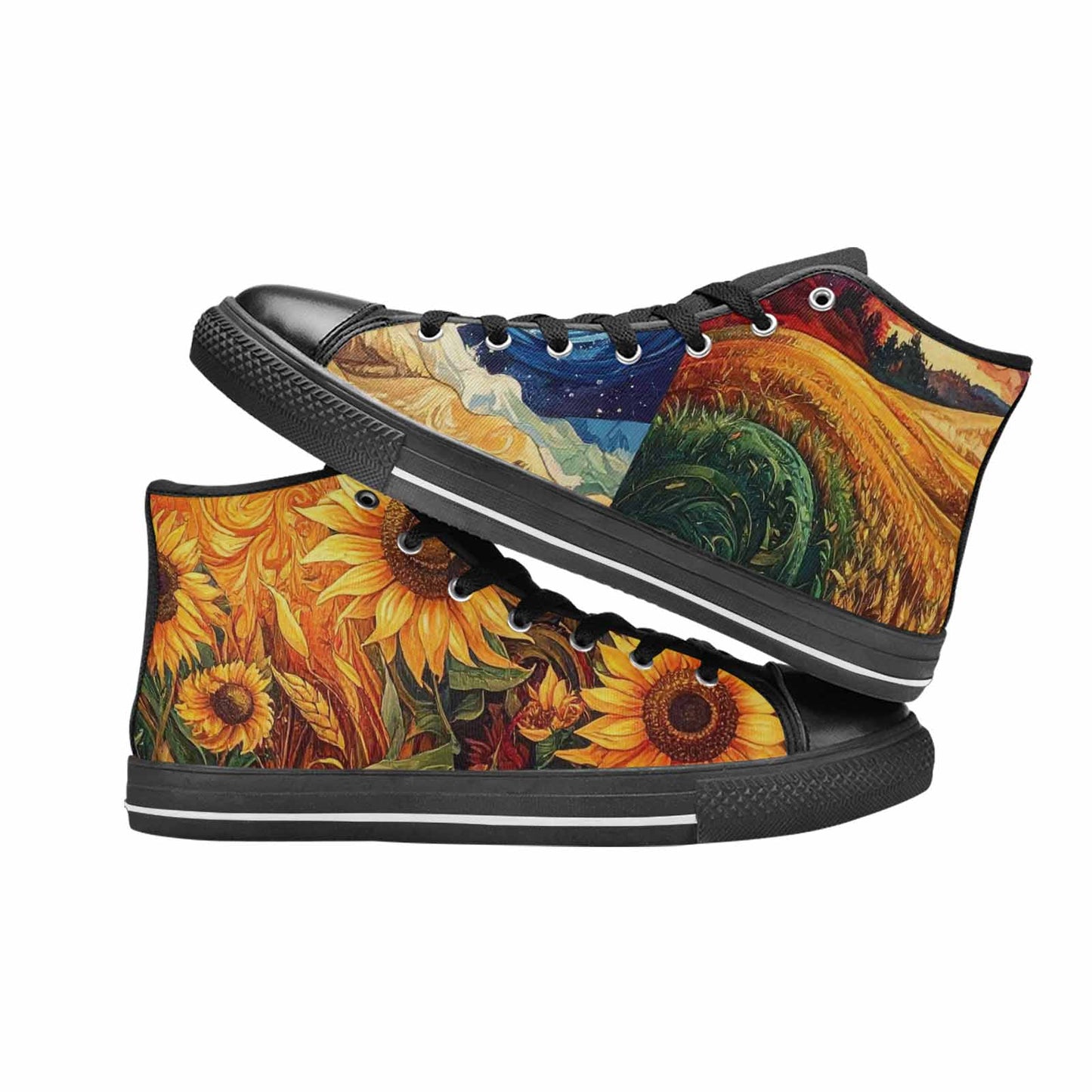 MEN'S Van Gogh-Style Swirl High Top Canvas Vivid Shoes