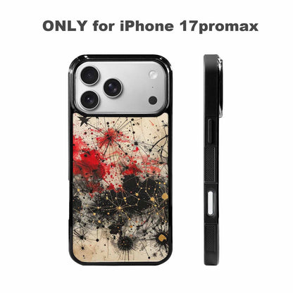 iPhone 17 Pro Max Case — Black &amp; Red Ink Original Art, Unique Phone Case Design