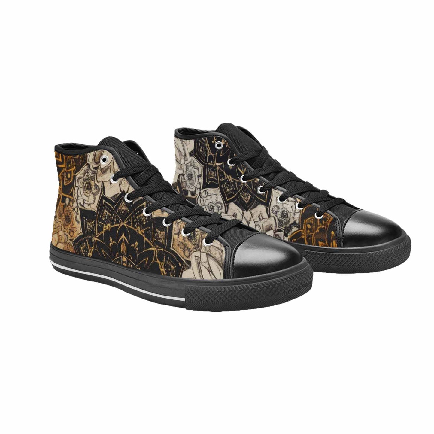 MEN'S Mandala High Top Canvas Neon Fantasy Sneakers