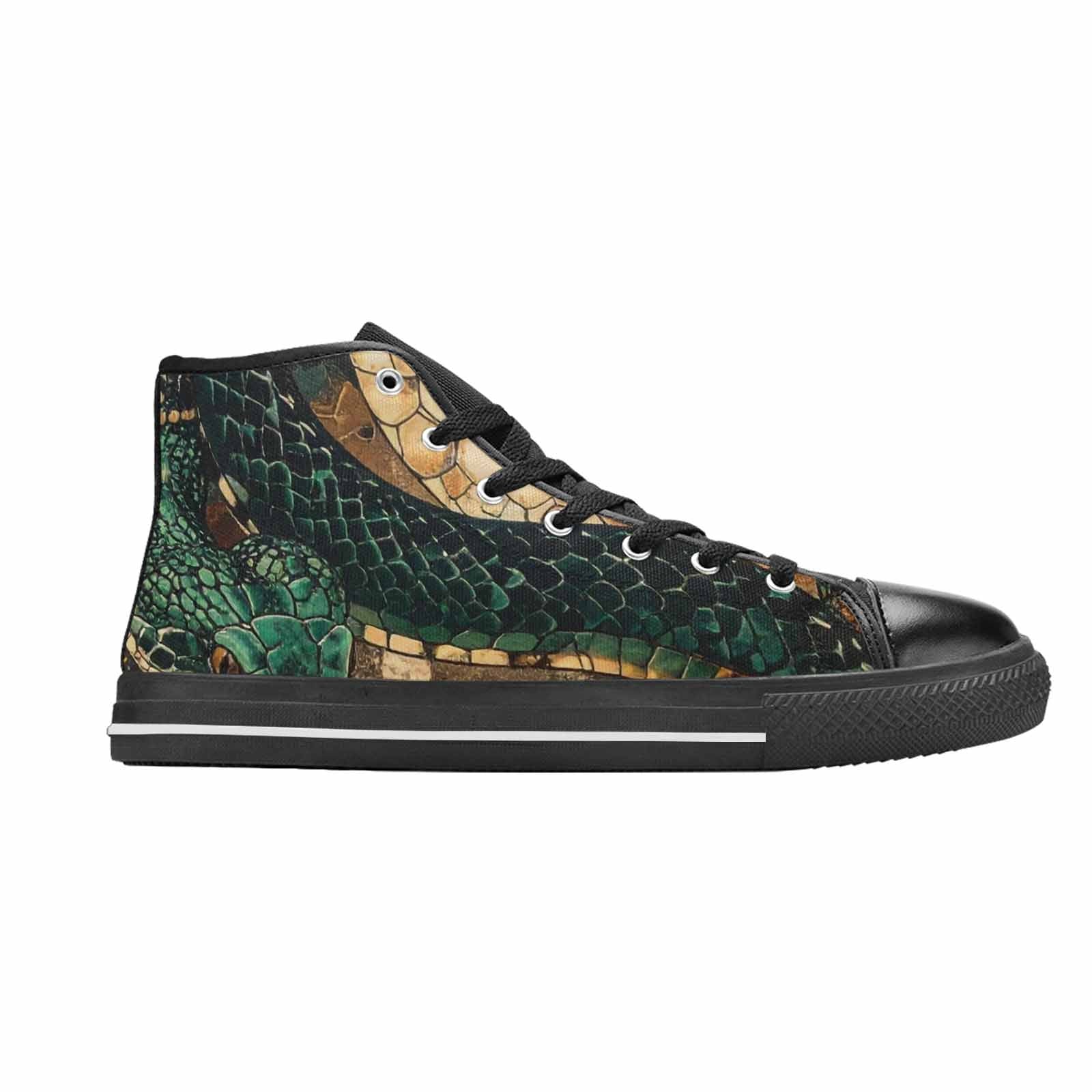 MEN'S Snake Skin Reptile High Top Canvas Dark Academia Shoes
