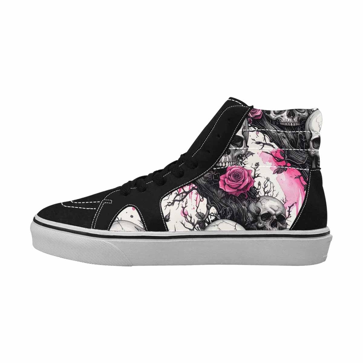 MEN'S Skull Roses High Top Canvas Surreal Custom Shoes