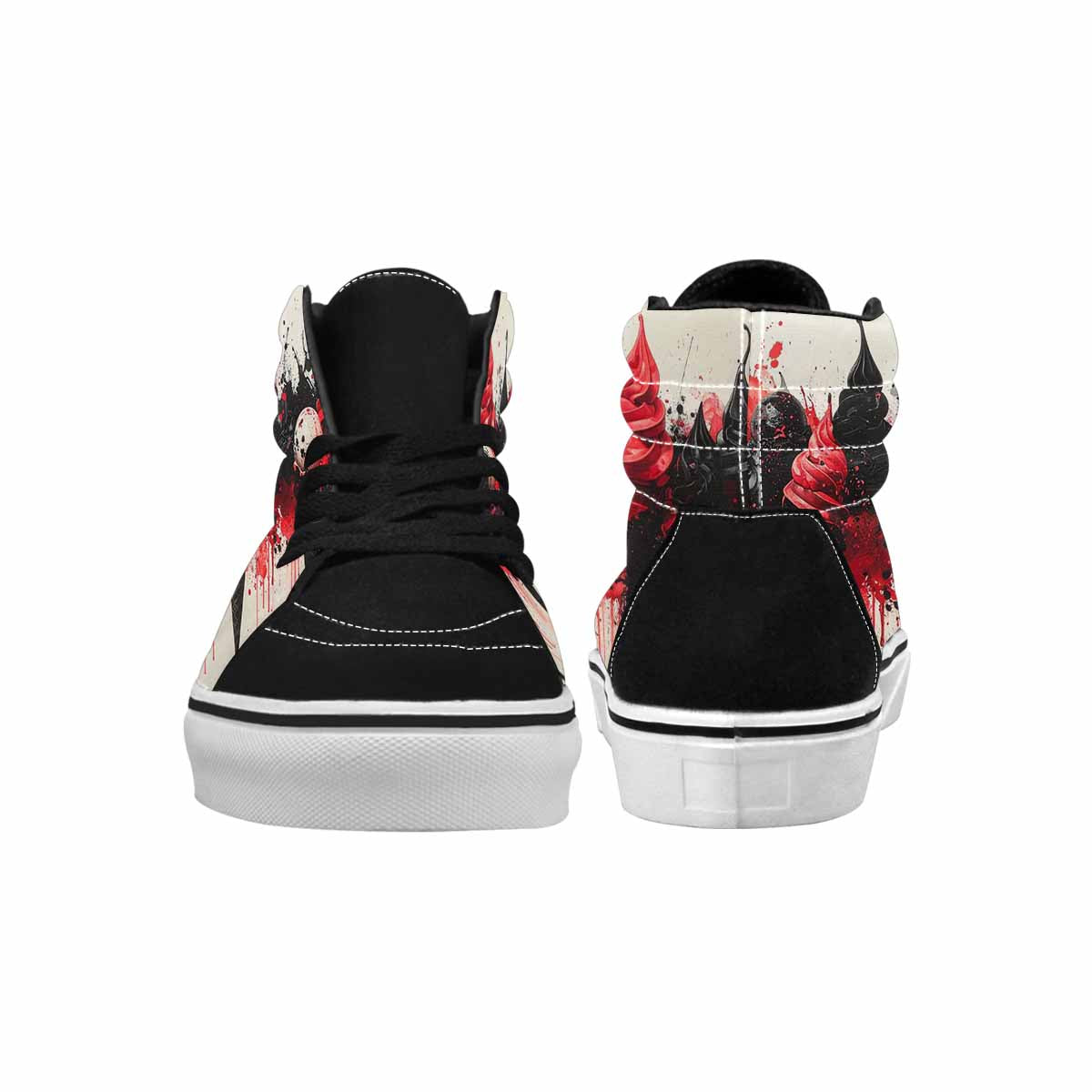 MEN'S Ice Cream Motif High Top Canvas Vibrant Chaos Custom Sneakers