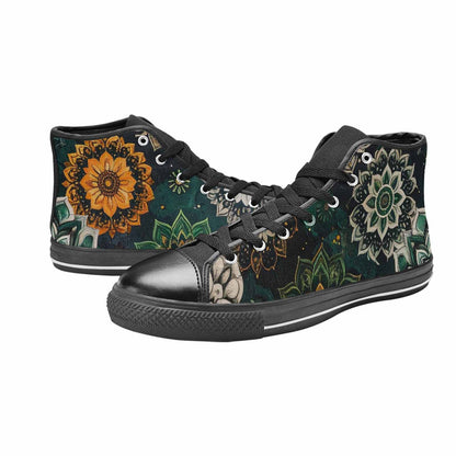 WOMEN'S Mandala High Top Canvas Grunge Custom Sneakers