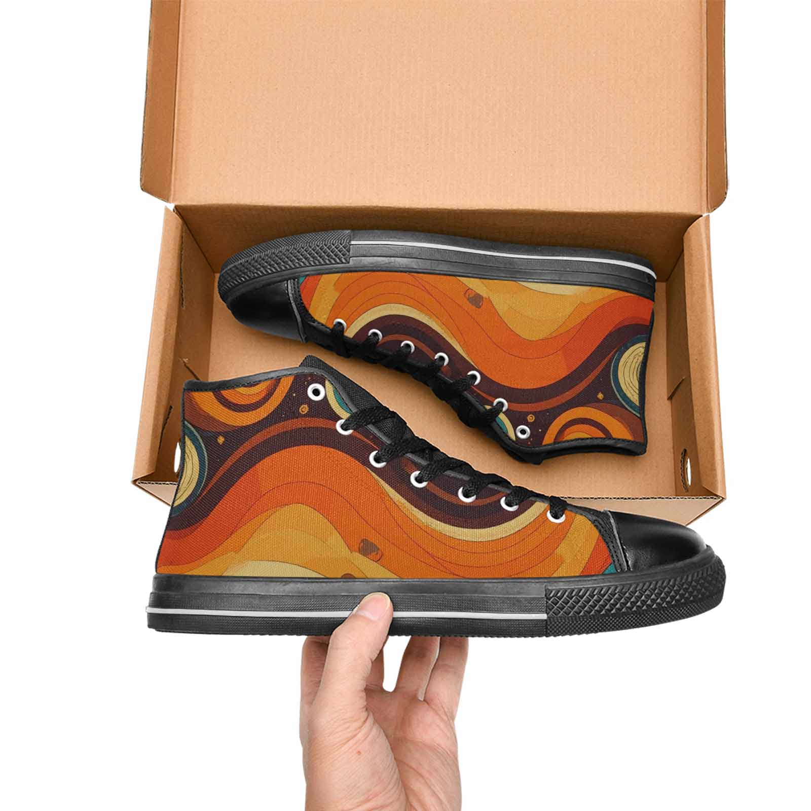WOMEN'S Groovy 70S Peace High Top Canvas Y2K Shoes