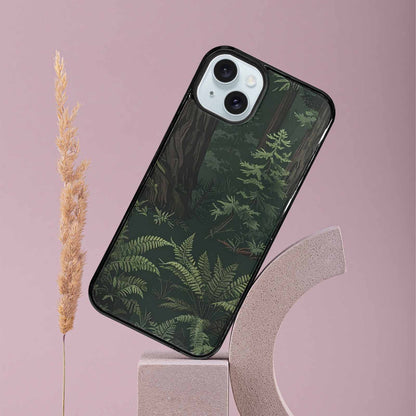 iPhone 15 Plus Case — Seamless Pattern Ancient Redwood Forest Giant, Custom Art Phone Cover