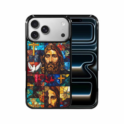 iPhone 17 Pro Max Case — Jesus Face Small Cross Original Art, Custom Print Case Cover