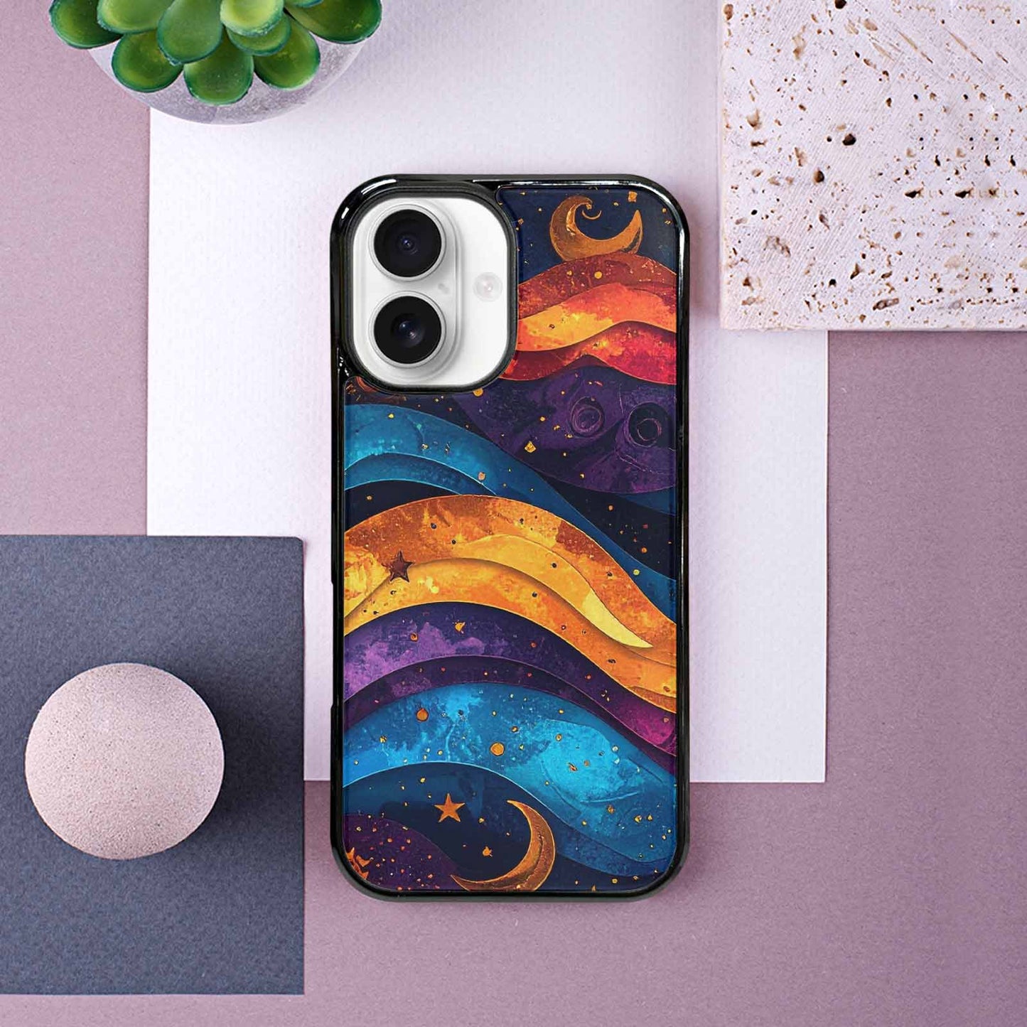 iPhone 16 Case — Steampunk Galaxy Art Seamless Pattern Vibrant, Custom Made Phone Cover
