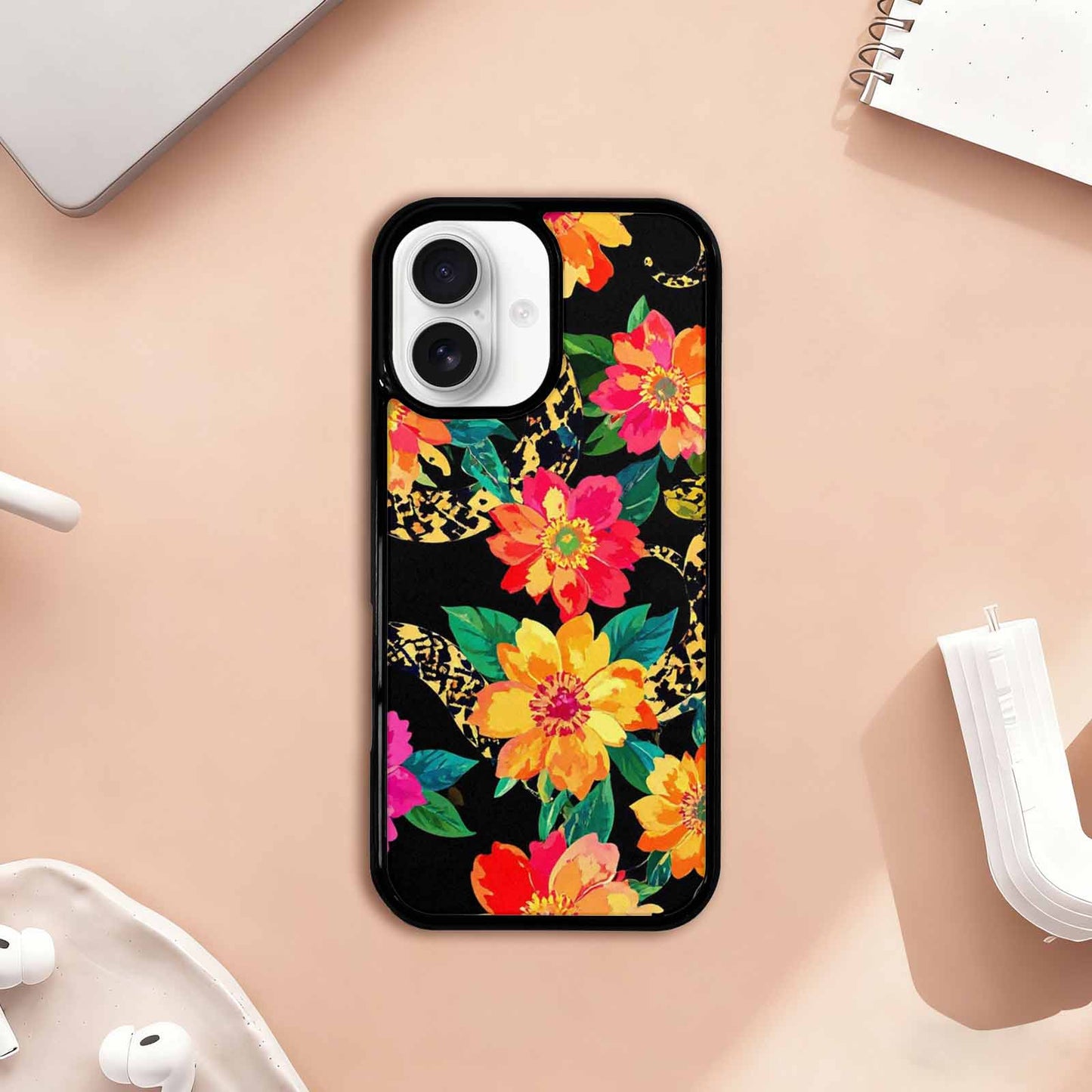iPhone 17 Case — Snakes Print Floral Seamless Floral, Custom Print Case Cover