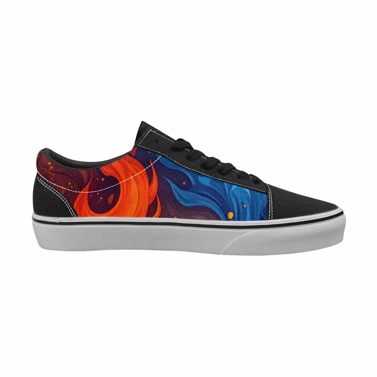 WOMEN'S Fire Flame Canvas Lace-Up Grunge Shoes
