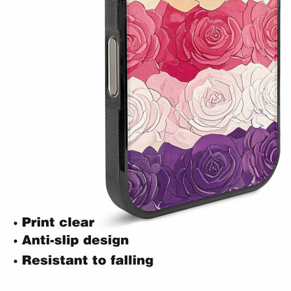 iPhone 16 Pro Case — Lesbian Flag Color Theme Small Rainbow, Original Design Phone Case