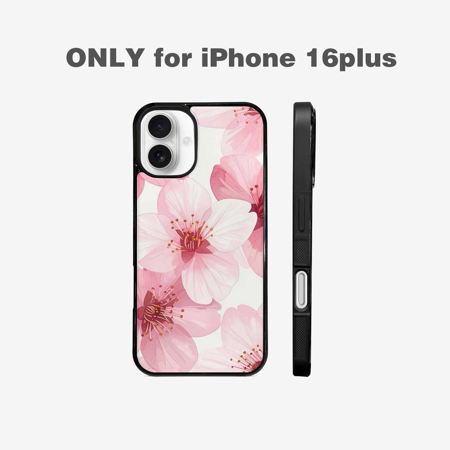 iPhone 16 Plus Case — Japanese Cherry Blossom Pattern Sakura Flowers, Custom Printed Phone Case