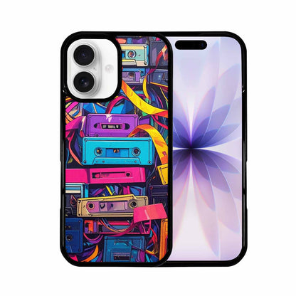 iPhone 17 Case — Retro Cassette Tape Pattern Retro Vintage, Custom Print Case Cover