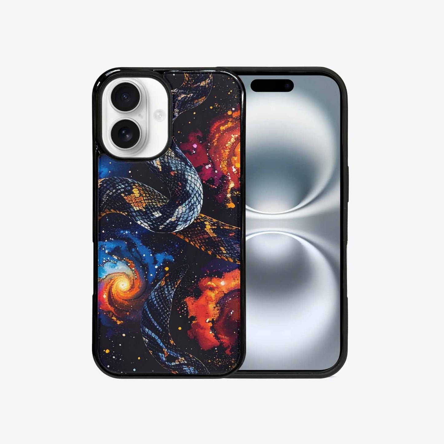 iPhone 16 Case — Galaxy Snake Print, Original Design Phone Case