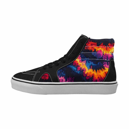 WOMEN'S Tie Dye Dark High Top Canvas Neon Fantasy Custom Sneakers