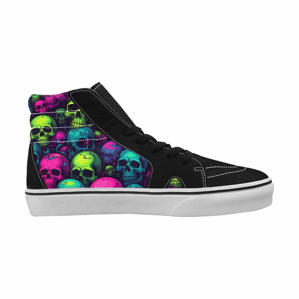 WOMEN'S Skulls - Neon High Top Canvas Aesthetic Custom Shoes