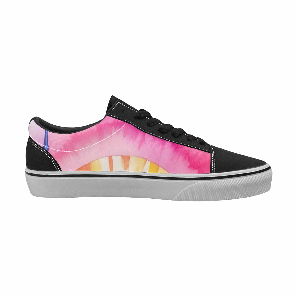 MEN'S Dripping Tie Dye Spiral Canvas Lace-Up Grunge Custom Shoes