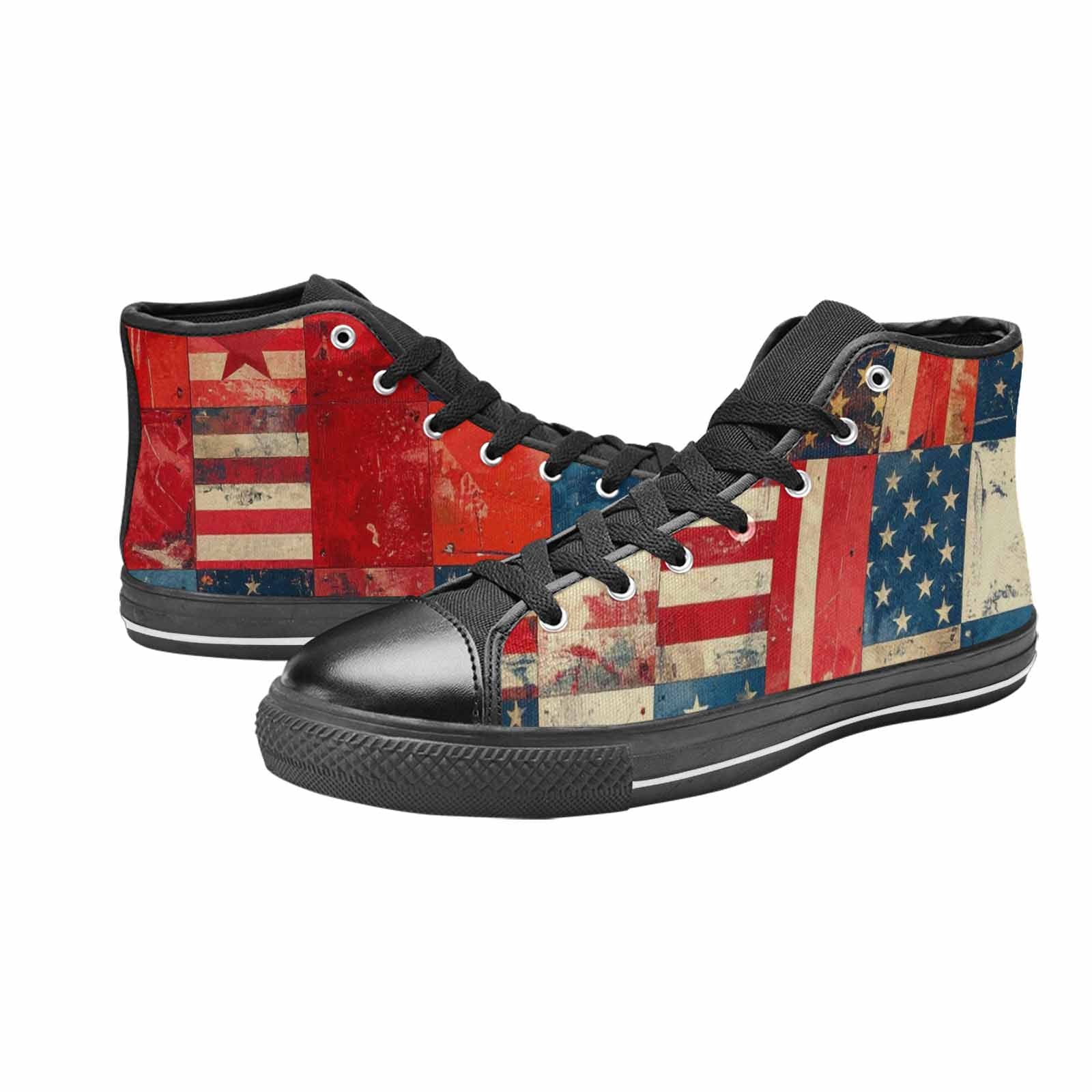 MEN'S American Flag Stars High Top Canvas Aesthetic Custom Shoes