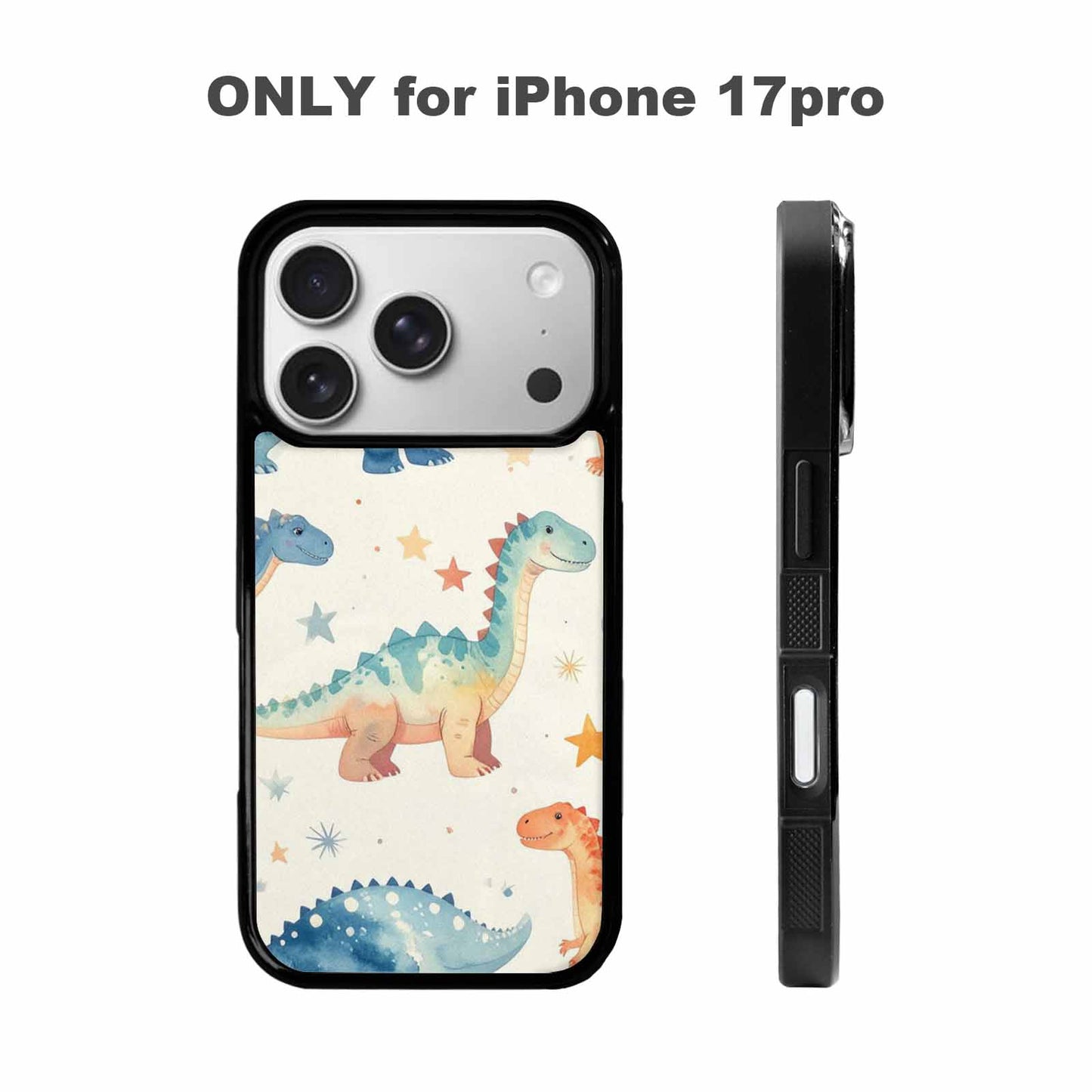 iPhone 17 Pro Case — Retro Dinosaurs Star Burst Galaxy Space, Custom Phone Case