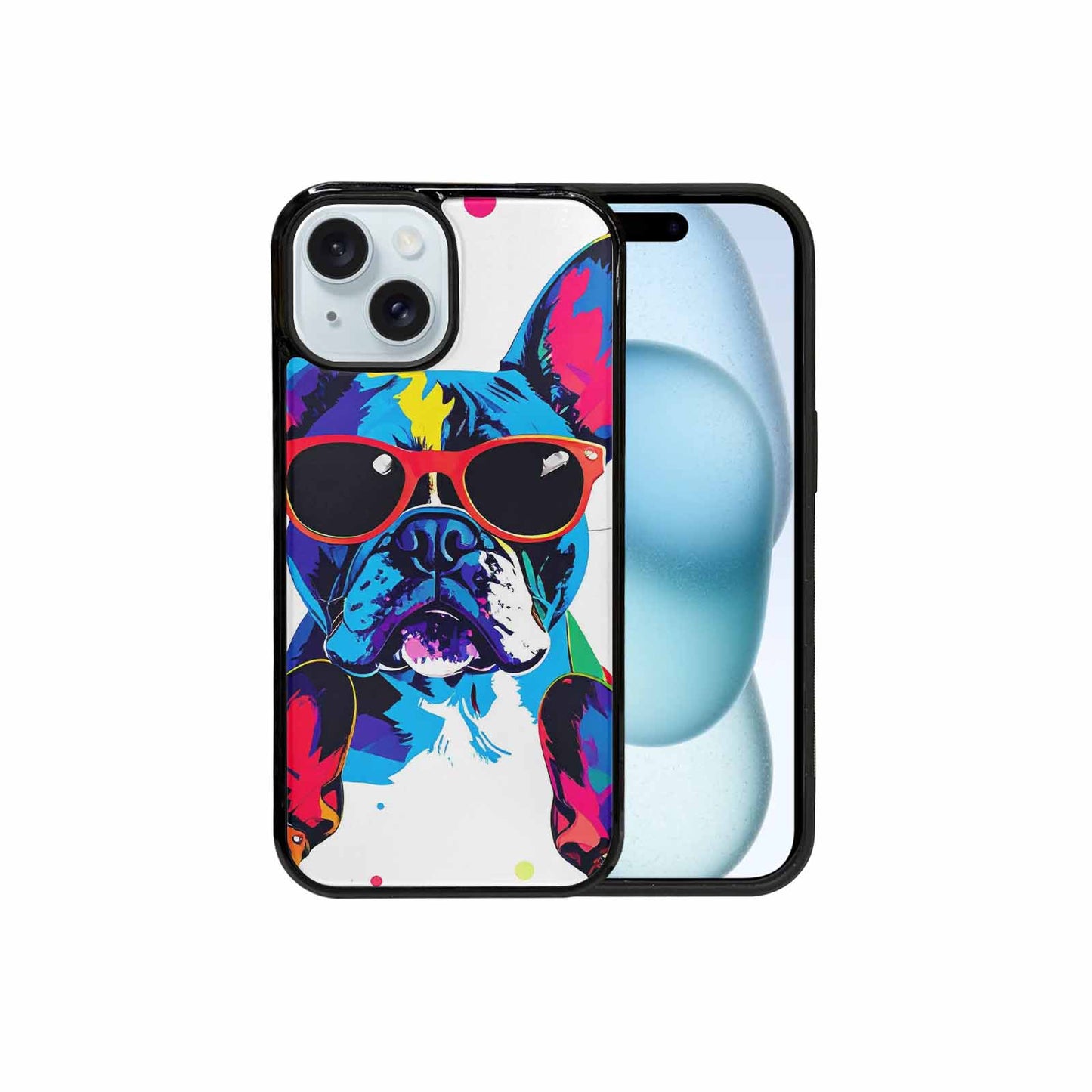 iPhone 15 Case — French Bulldog Pop Art Pattern, Personalized Phone Case