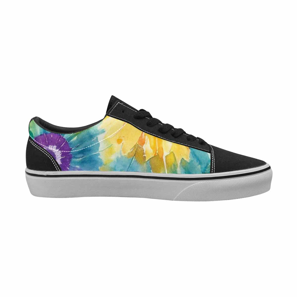 MEN'S Tie Dye Swirl Canvas Lace-Up Grunge Custom Sneakers