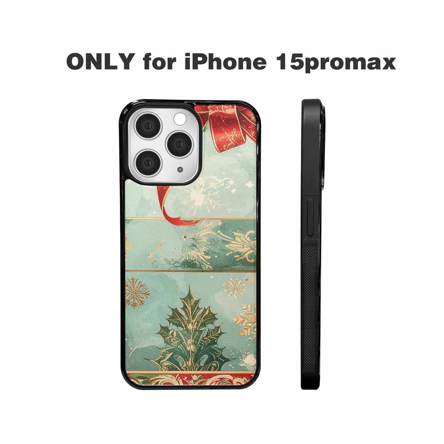 iPhone 15 Pro Max Case — Christmas Wrapping Paper Pattern Art Wallpaper, Custom Art Phone Cover