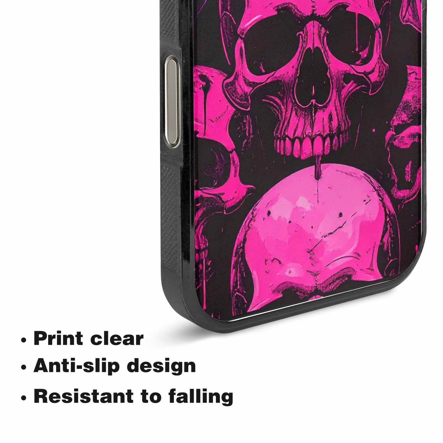 iPhone 15 Pro Max Case — Pink Purple Skeletons Neon Drip Melting, Customized Protective Case