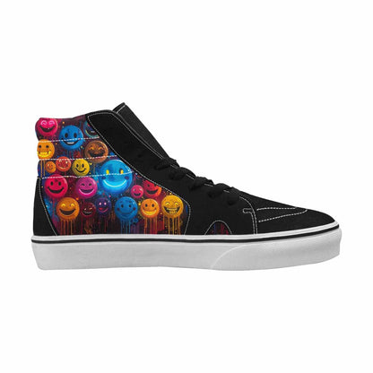 MEN'S Smiley Faces × Glow High Top Canvas Wallpaper Art Custom Sneakers