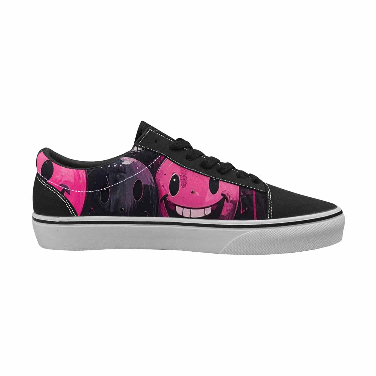 WOMEN'S Melting Moon Smiley Lace-Up Canvas Grunge Shoes