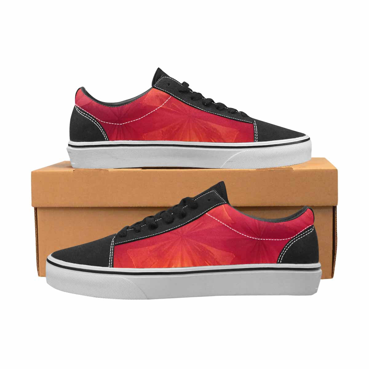 WOMEN'S Ombre Tie Dye Sunset Canvas Lace-Up Wallpaper Art Sneakers