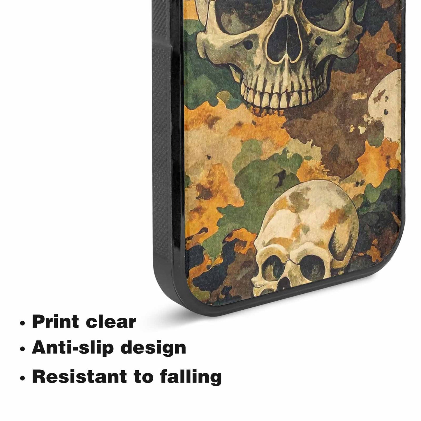iPhone 15 Plus Case — Military Camo Texture Combined With Distressed, Custom Print Case Cover