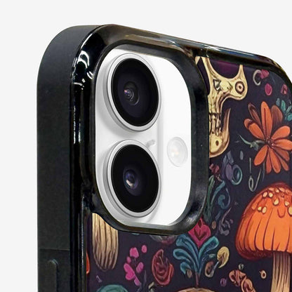 iPhone 16 Plus Case — Mushrooms And Skulls, Custom Designed Case Cover