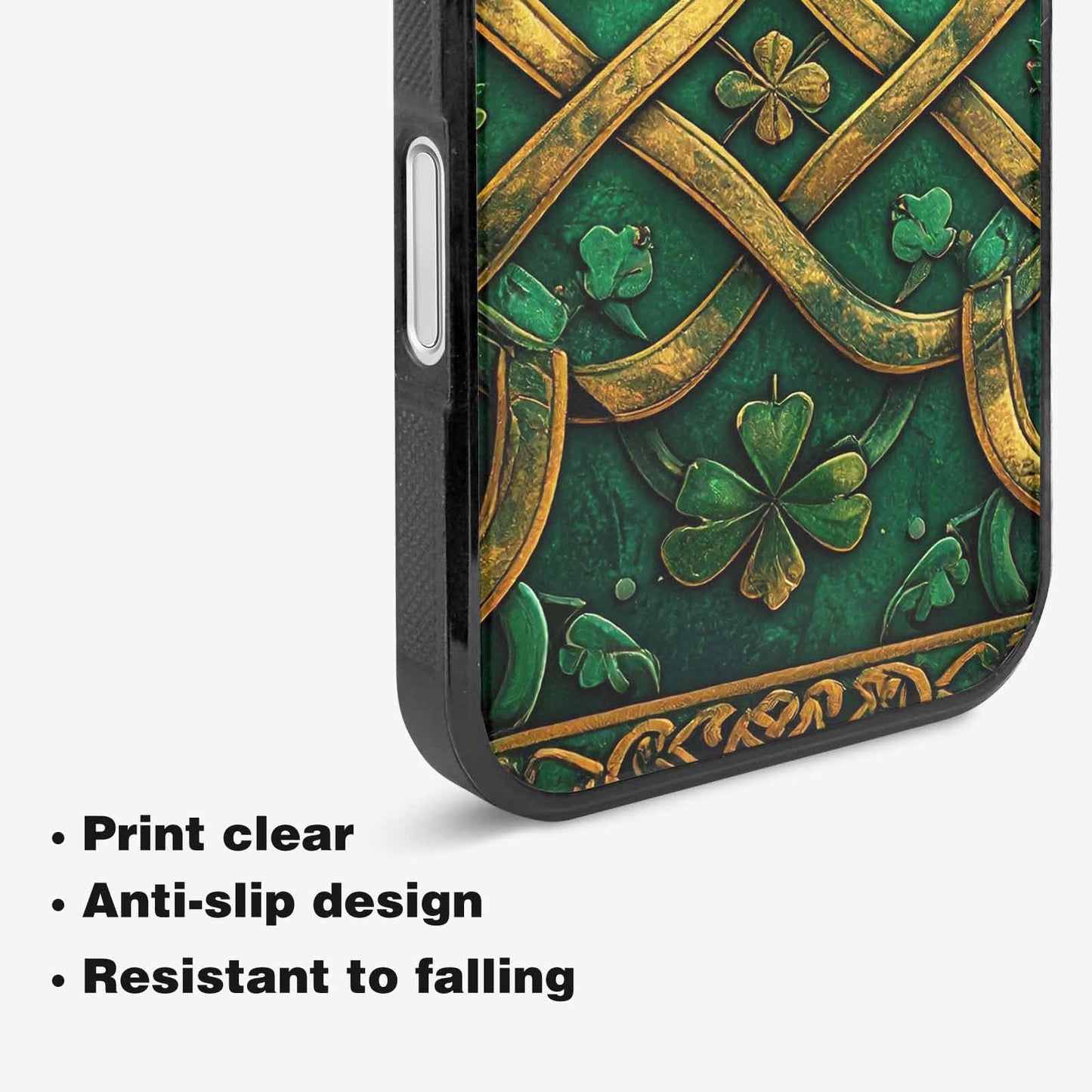 iPhone 16 Case — Irish Celtic Knot Pattern Shamrocks Seamless, Custom Phone Case