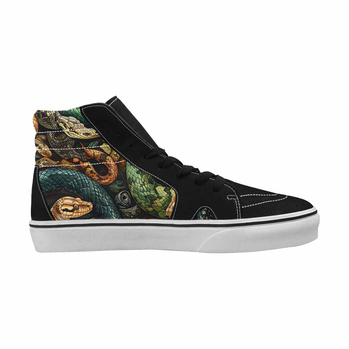 WOMEN'S Snake Skin Reptile High Top Canvas Vibrant Chaos Sneakers