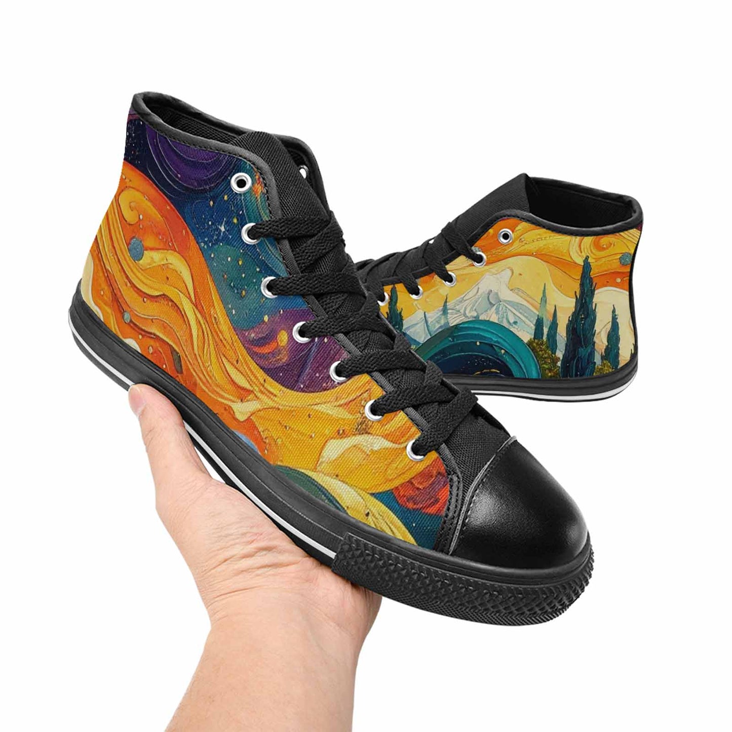 MEN'S Blend All Versions High Top Canvas Neon Fantasy Shoes