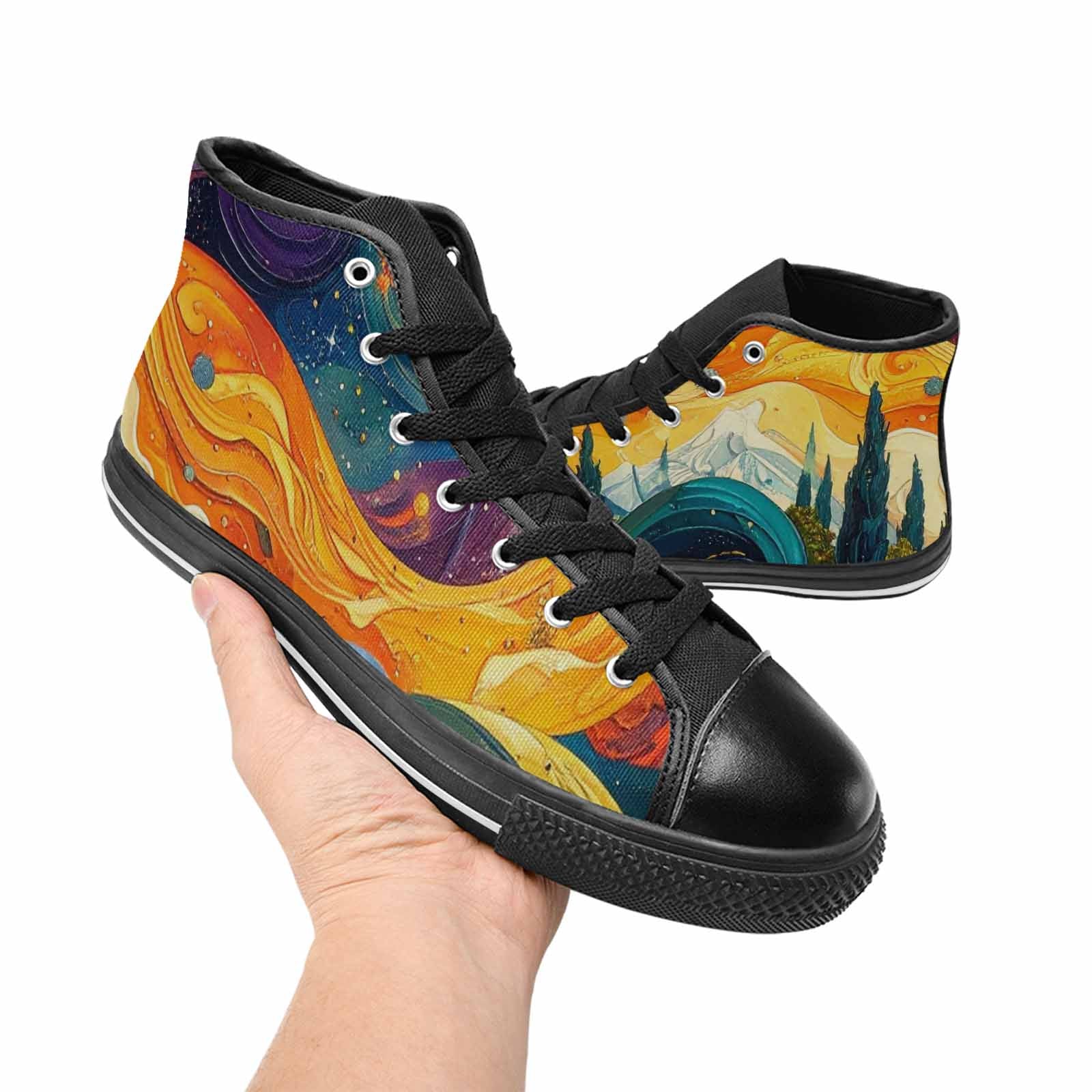 MEN'S Blend All Versions High Top Canvas Neon Fantasy Shoes