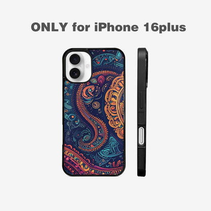 iPhone 16 Plus Case — Paisley Mandala, Custom Phone Case