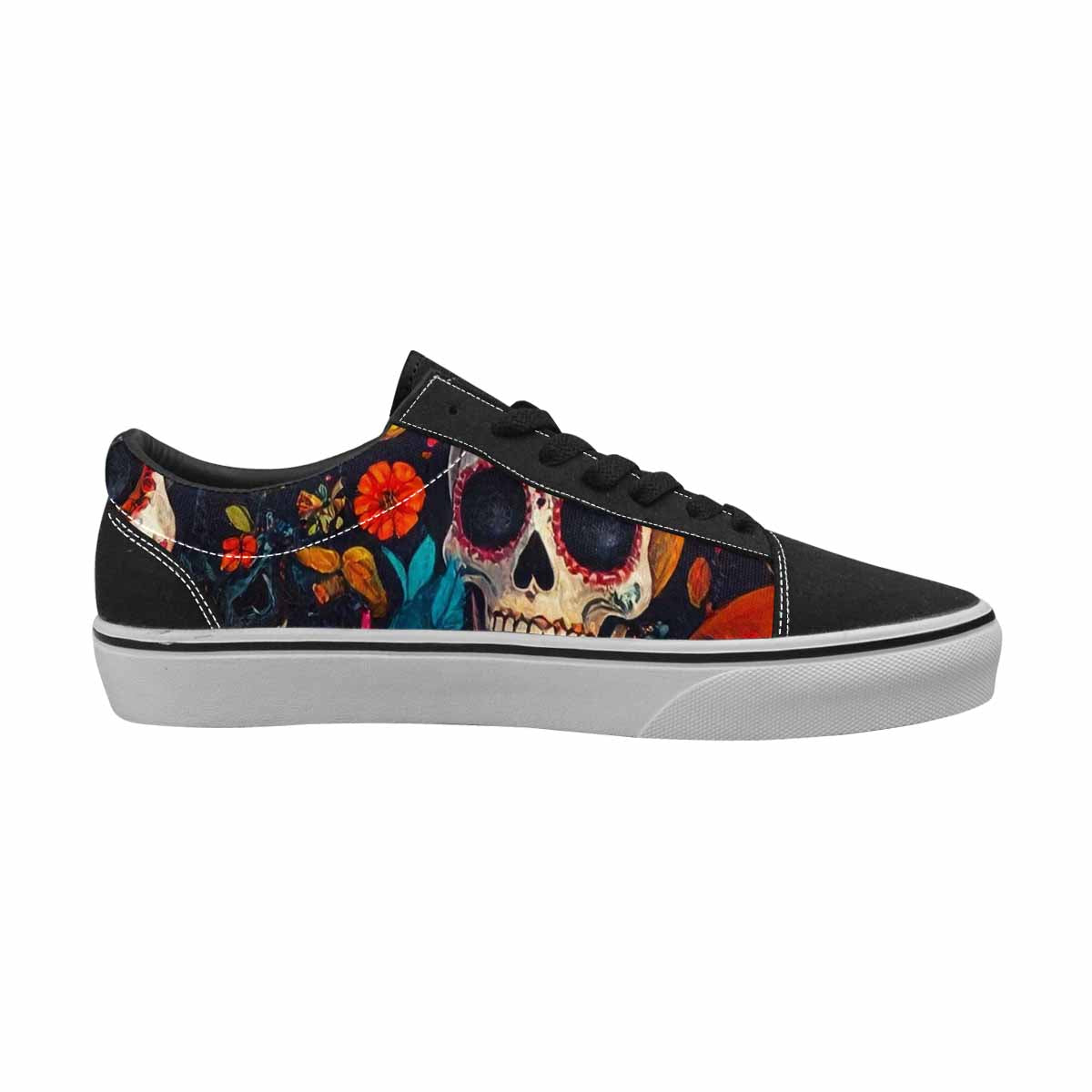 MEN'S Skull Canvas Lace-Up Surreal Custom Shoes